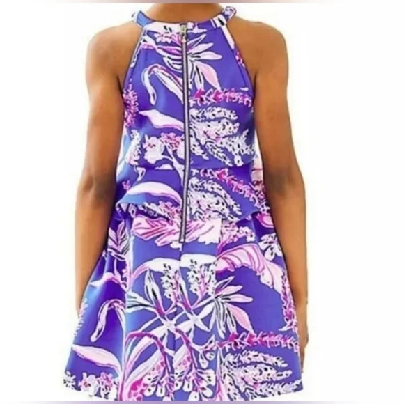 Lilly Pulitzer coastal Caesara Dress in Iris Blue Wild Pink Size XL 12-14 - Picture 3 of 16